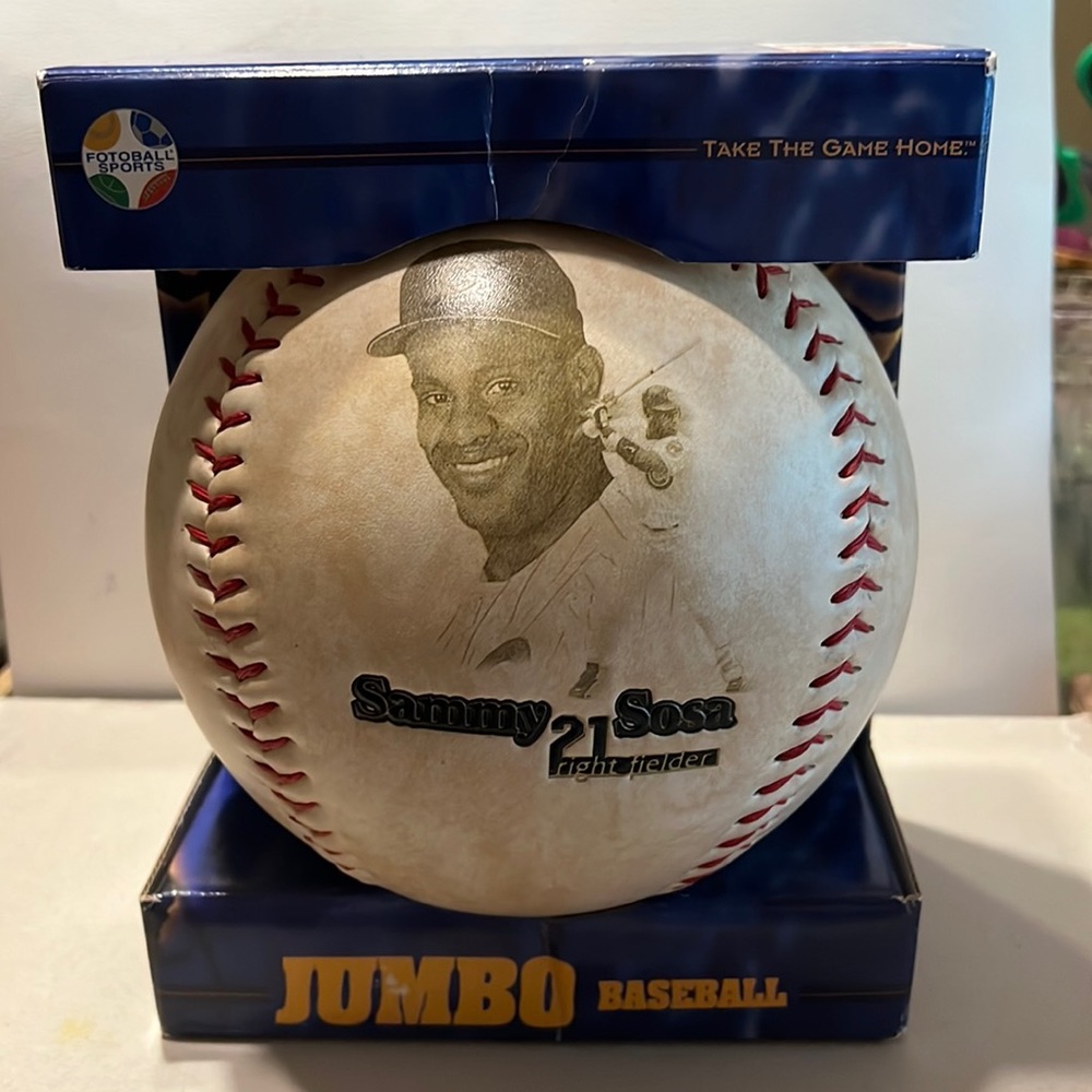 Sammy Sosa jumbo baseball by Fotoball. Not intended as a toy Collectible